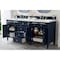 James Martin Vanities Brittany 72in Double Vanity, Victory Blue w/ 3 CM Ethereal Noctis Quartz Top 650-V72-VBL-3ENC - alternate 4